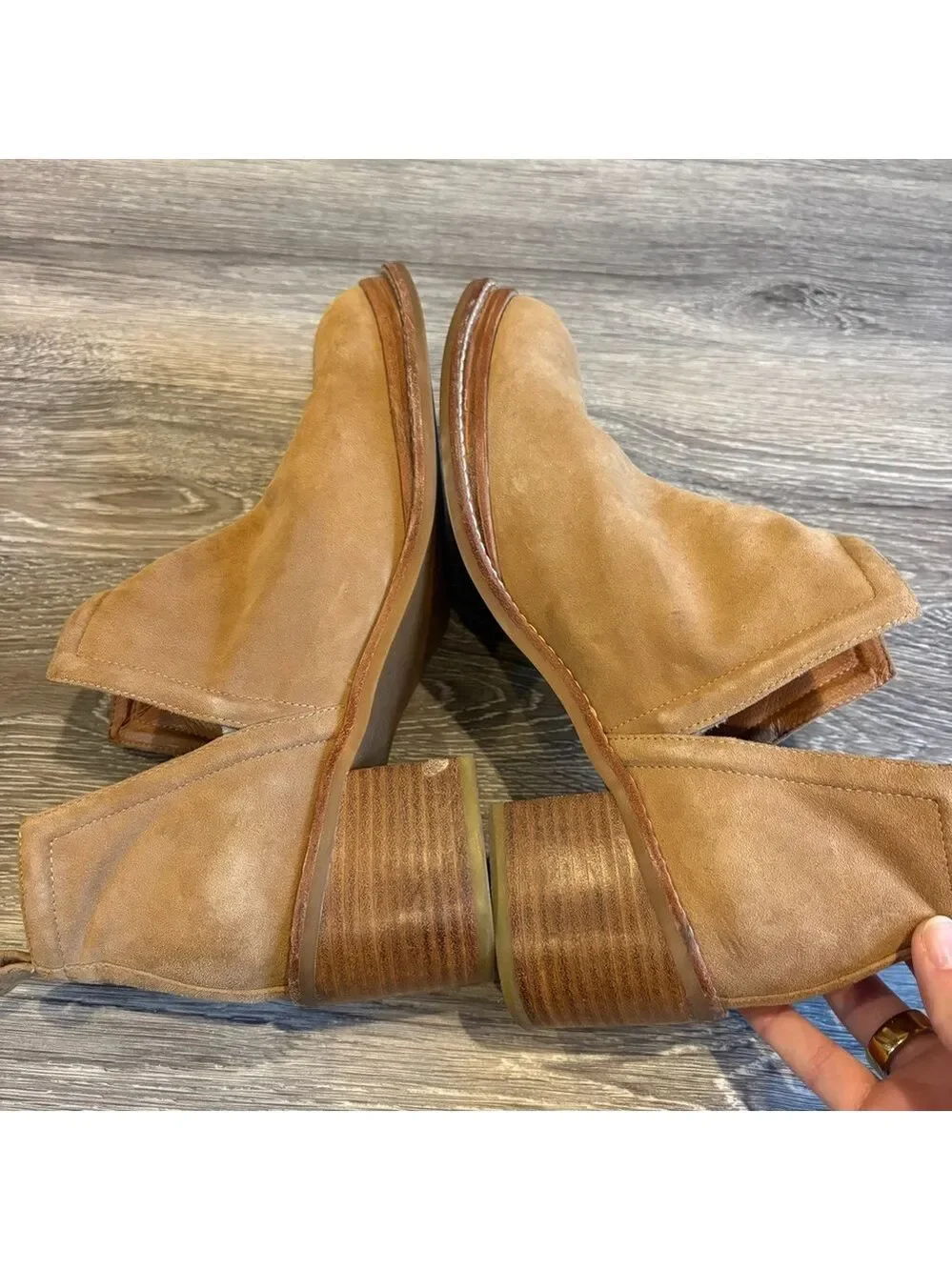 Jeffrey Campbell Fontana Tan Suede Chelsea Ankle Boots Size 10